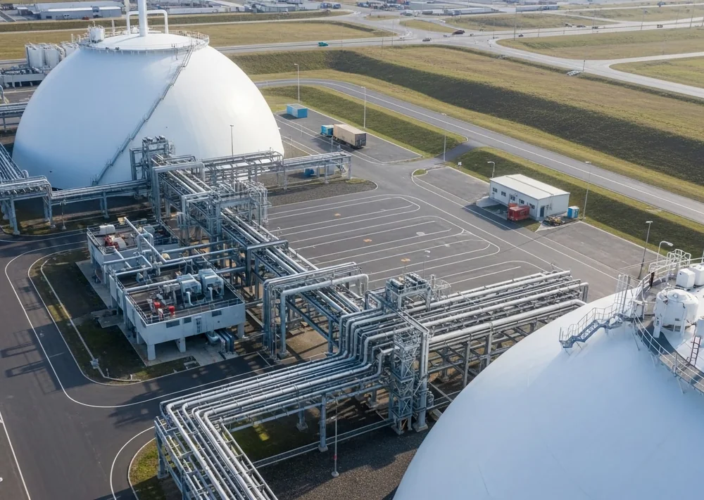 LNG-terminal med kuppeltanke