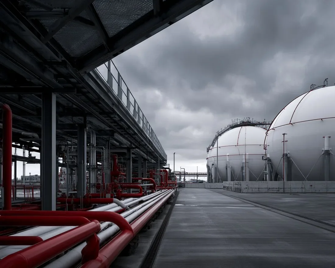 Zbiorniki kuliste LPG w terminalu importowym