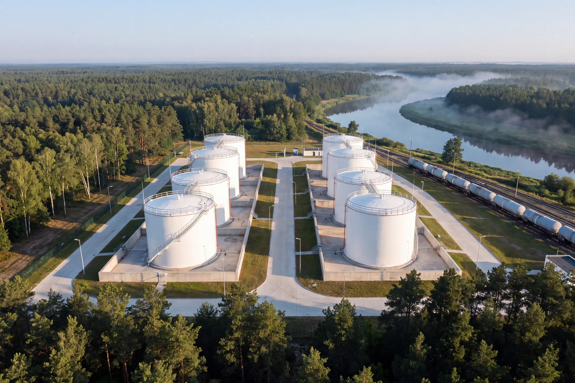 Terminal paliwowy nad rzeką